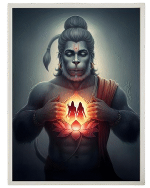 Hanuman Ji Divine Heart Wall Art